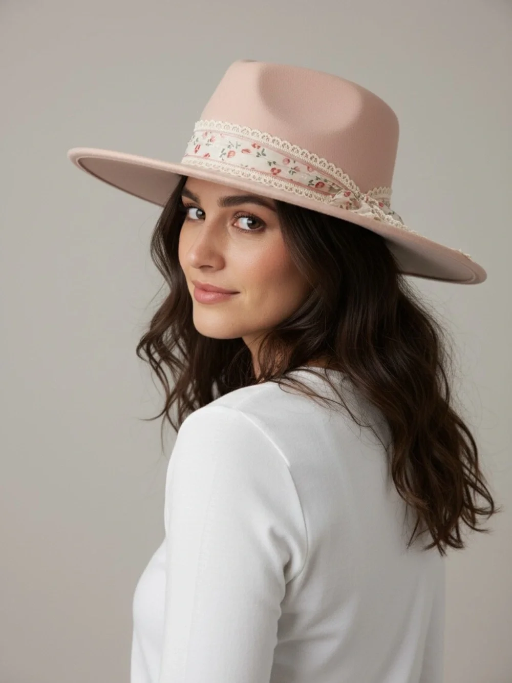 AMAZING GRACE Pink FAUX SUEDE HAT Amazing Grace Collection #01 Granny D Original
